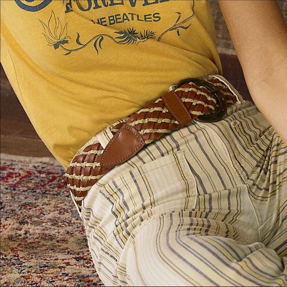 Free People Accessories - New Free People Woven Forever Leather Belt One Size B-1214